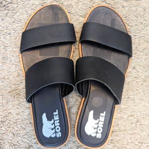 Sorel Women's sandals, black worn once